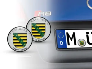 TÜV Kennzeichen-Sticker Stadt Leipzig Nummernschild plakette
